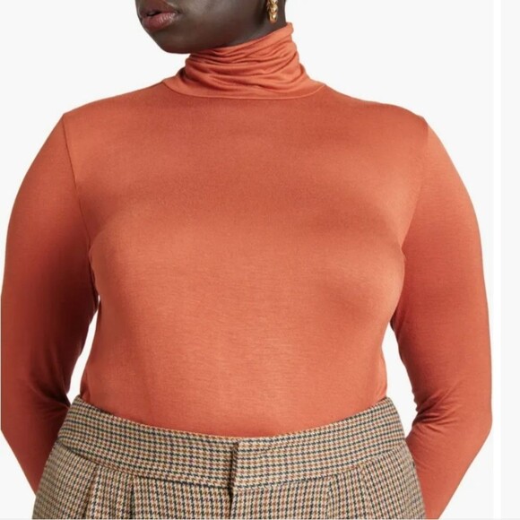 Jillian Nicole Tops - Jillian Nicole Women's NWT Orange Turtleneck Long Sleeve Top Size 1X